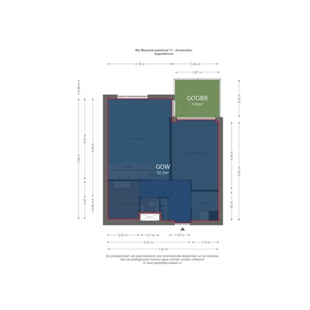 Floorplan - Rie Mastenbroekstraat 71, 1095 MJ Amsterdam